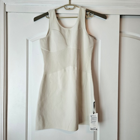 lululemon athletica Dresses & Skirts - Lululemon Athletic Dress Tennis Athleisure Tight-Fit Knit Tank Bone White XL